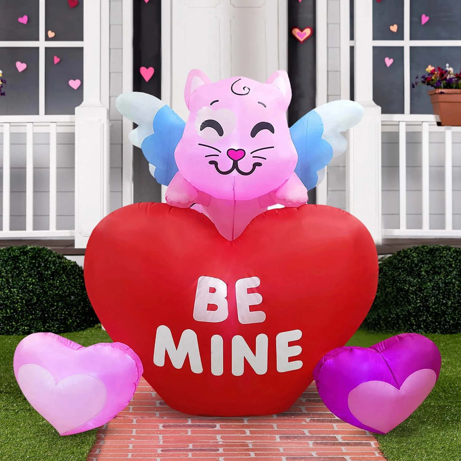 Tall Kitty On Hearts Valentine Inflatable (5ft) 3 Tall Kitty On Hearts Valentine Inflatable (5ft)