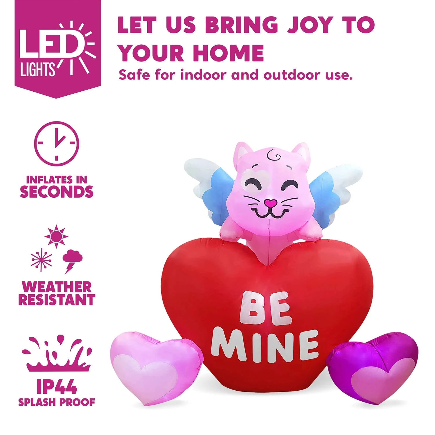 Tall Kitty On Hearts Valentine Inflatable (5ft) 5 Tall Kitty On Hearts Valentine Inflatable (5ft) - Image 3