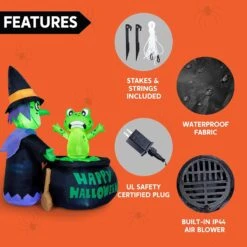 5ft Animated Witch Cooking Spinning Frog Halloween Inflatable -Joiedomi 5ftAnimatedWitchCookingSpinningFrogHalloweenInflatable 6