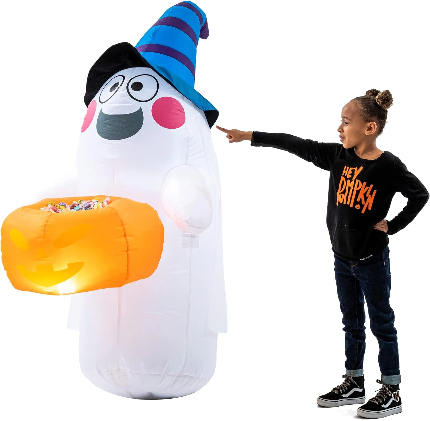 5ft Halloween Ghost With Candy Basket 6 5ft Halloween Ghost With Candy Basket - Image 4