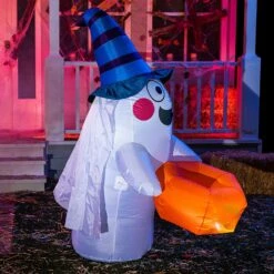 5ft Halloween Ghost With Candy Basket 13 5ft Halloween Ghost With Candy Basket -Joiedomi 5ftHalloweenGhostwithCandyBasket 5