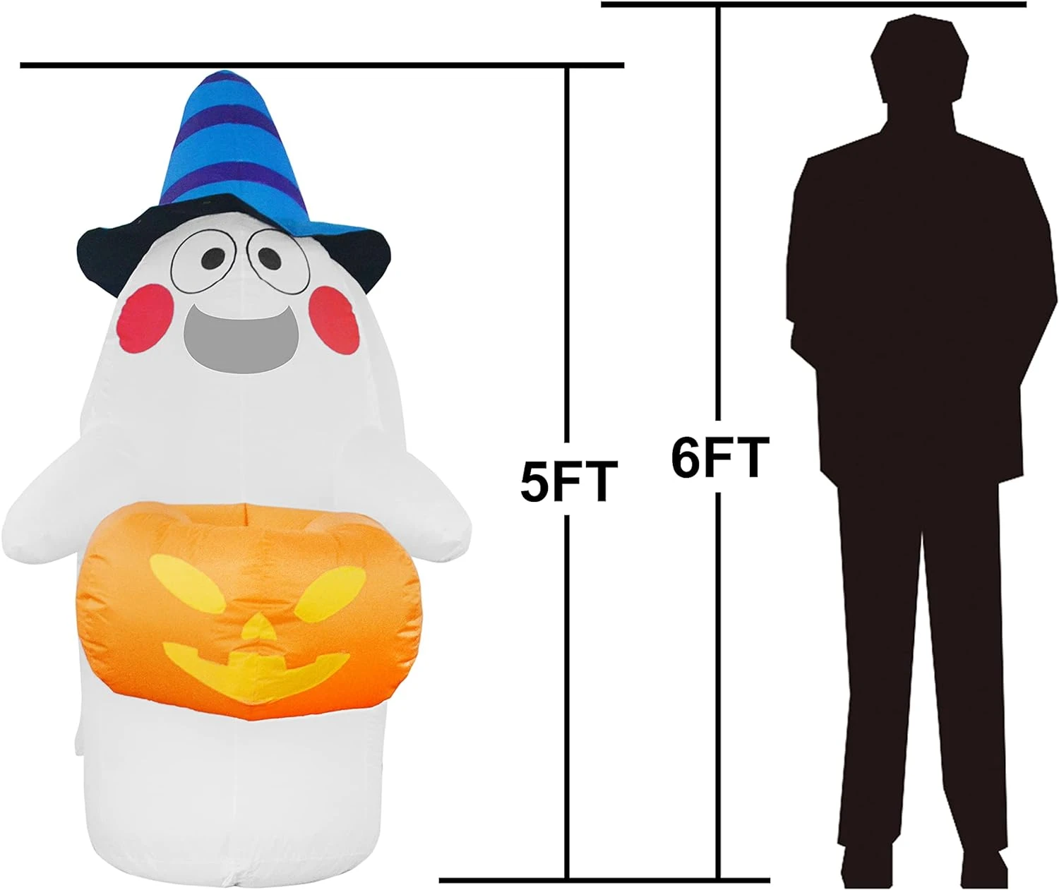 5ft Halloween Ghost With Candy Basket 8 5ft Halloween Ghost With Candy Basket - Image 6