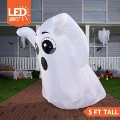 Joiedomi 5ft Tall Halloween Inflatable Ghost With Rotating Colorful Lights -Joiedomi 5ftTallHalloweenInflatableGhostwithRotatingColorfulLights 3