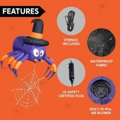 5ft Wide Spider Trunk Or Treat Inflatable Decoration -Joiedomi 5ftWideSpiderCarTrunkInflatableDecoration 6