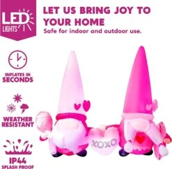 6FT Tall Inflatable Valentines Day Couple LED Lighted Decoration -Joiedomi 6 ft Tall Gnomes Couple 5 result