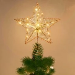 Christmas Tree Toppers, Gold Star Tree Topper Lighted With Warm White LED Lights -Joiedomi 61 5HXF8XaL. AC SL1200