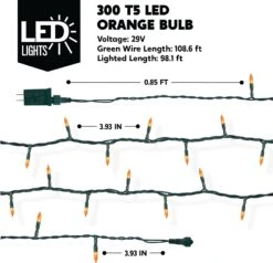 108.6 Ft 300 Counts Of Orange LED 8 Modes Green Wire Long Light Set -Joiedomi 61 pgC7YVrL. AC SL1500