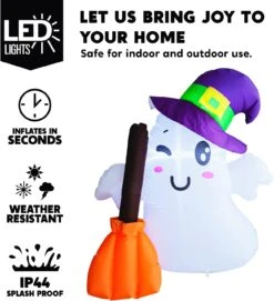 Halloween Wizard Cute Ghost Inflatable With Build-in LEDs -Joiedomi 611NvxdmLRL. AC SL1500