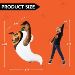 4ft Halloween Inflatable Pumpkin In A Ghost Costume -Joiedomi 612fjEk5yTL. AC SL1500