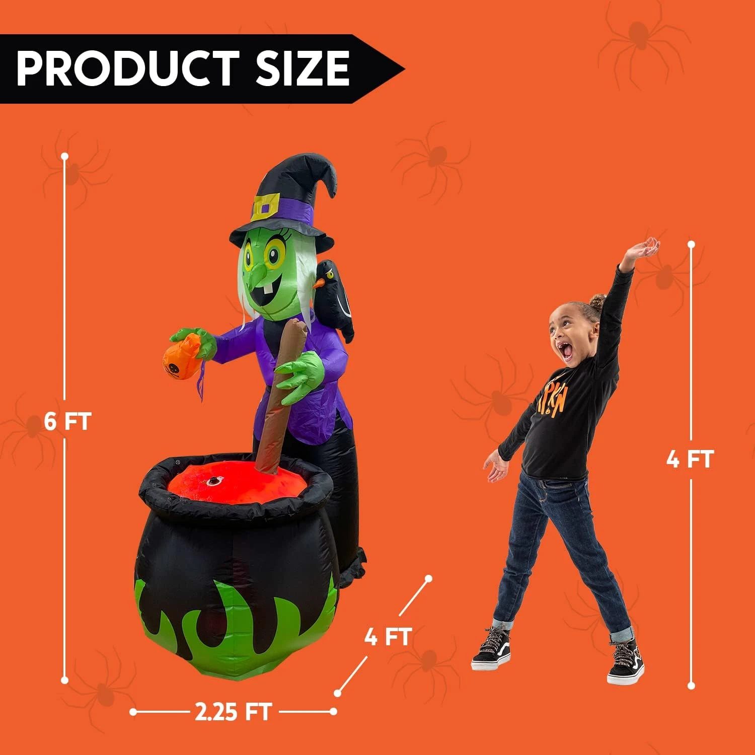 6 Ft Tall Witch Pot With Bubbling Potion Halloween Inflatable 7 6 Ft Tall Witch Pot With Bubbling Potion Halloween Inflatable - Image 5