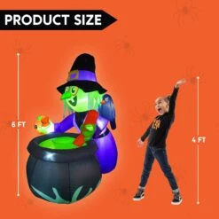 6ft Halloween Inflatable Witch With Cauldron -Joiedomi 61FmUEFTXnL. AC SL1500