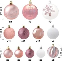 112 Pcs Rosegold & White Christmas Assorted Ornaments With A Star Tree Topper 12 112 Pcs Rosegold & White Christmas Assorted Ornaments With A Star Tree Topper -Joiedomi 61H4pLIPmPL. AC SL1200