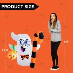 Tall Halloween Cute Ghost Inflatable Halloween Candy Cane (3.5 Ft) -Joiedomi 61KsL1thXAL. AC SL1500