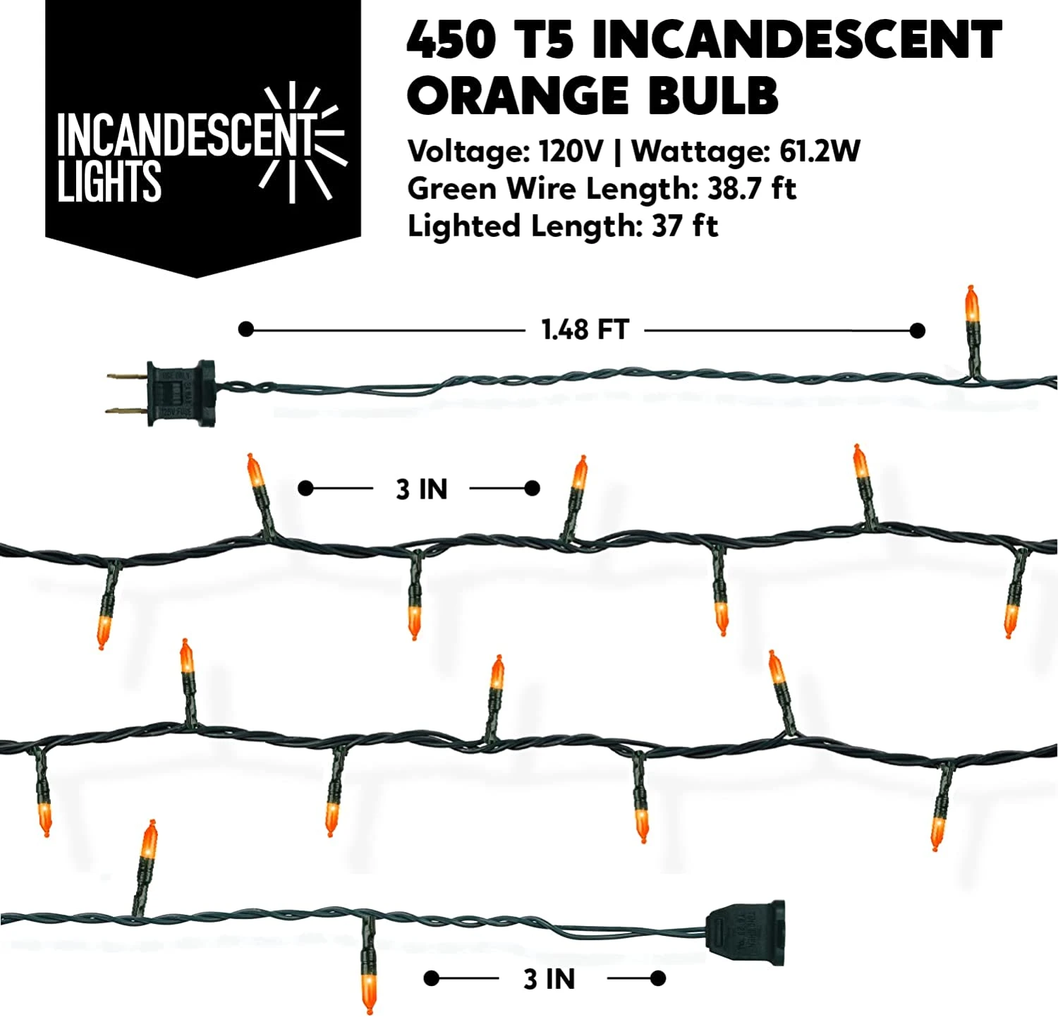 150 Count Waterproof Halloween String Lights - 3 Sets 6 150 Count Waterproof Halloween String Lights - 3 Sets - Image 4