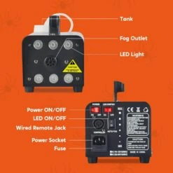 500W Fog Machine With 6 Multicolor LED Lights (Remote Control) -Joiedomi 61S7IkSVM1L. AC SL1500