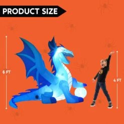 6 FT Tall Halloween Inflatable Sitting Ice Dragon With Globe -Joiedomi 61Ya1TVL5xL. AC SL1500