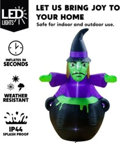 6ft Halloween Inflatable Witch In Cauldron -Joiedomi 61fbH5YAO7L. AC SL1500