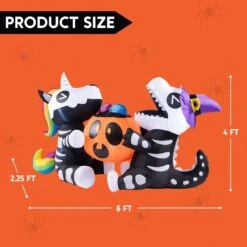 6ft Long Sitting Skeleton Unicorn With Dinosaur Halloween Inflatable -Joiedomi 61hg6XpGl5L. AC SL1500