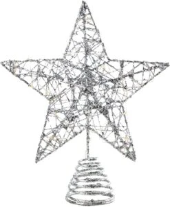 Silver Glitter Star Tree Topper Metal, Warm White -Joiedomi 61ixC91XUmL. AC SL1200