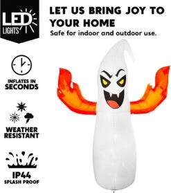8ft Halloween Flaming Hand Ghost With Fire Light -Joiedomi 61o0PMHcU1L. AC SL1500
