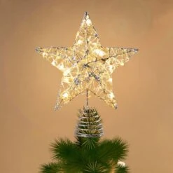 Silver Glitter Star Tree Topper Metal, Warm White -Joiedomi 61rUjq8I7jL. AC SL1200