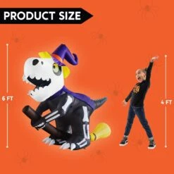 6ft Inflatable Skeleton Flying Witch T-rex -Joiedomi 61wYScKkwUL. AC SL1500