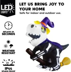 6ft Inflatable Skeleton Flying Witch T-rex -Joiedomi 61yqUH0RdnL. AC SL1500