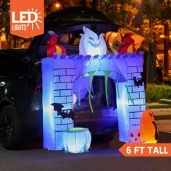 6ft Haunted Castle Trunk Or Treat Halloween Inflatable -Joiedomi 6ft Haunted Castle Trunk or Treat Halloween Inflatable 2