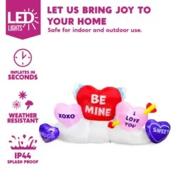Large Long Hearts Patch Valentine Inflatable (6 Ft) -Joiedomi 6ft Large Long Hearts Patch Valentines Inflatable 3 result