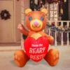 Large Teddy Bear With Heart Valentine Inflatable (6ft)