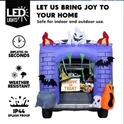 6ft Haunted Castle Trunk Or Treat Halloween Inflatable -Joiedomi 6ftHauntedCastleTrunkorTreatHalloweenInflatable 3