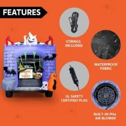 6ft Haunted Castle Trunk Or Treat Halloween Inflatable -Joiedomi 6ftHauntedCastleTrunkorTreatHalloweenInflatable 6