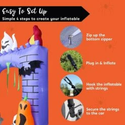 6ft Haunted Castle Trunk Or Treat Halloween Inflatable -Joiedomi 6ftHauntedCastleTrunkorTreatHalloweenInflatable 7