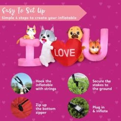 I Love U Cute Puppy And Kitty With LED Lights -Joiedomi 7 ft Long I LOVE U Cute Puppy and Kitty 1 result