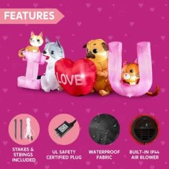 I Love U Cute Puppy And Kitty With LED Lights -Joiedomi 7 ft Long I LOVE U Cute Puppy and Kitty 7 result