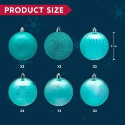18Pcs Christmas Ball Ornaments Teal 15 18Pcs Christmas Ball Ornaments Teal -Joiedomi 71 MHqW BGL. AC SL1500
