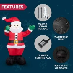 Large Waving Santa Inflatable (6 Ft) -Joiedomi 71 mBmwD5 L. AC SL1500
