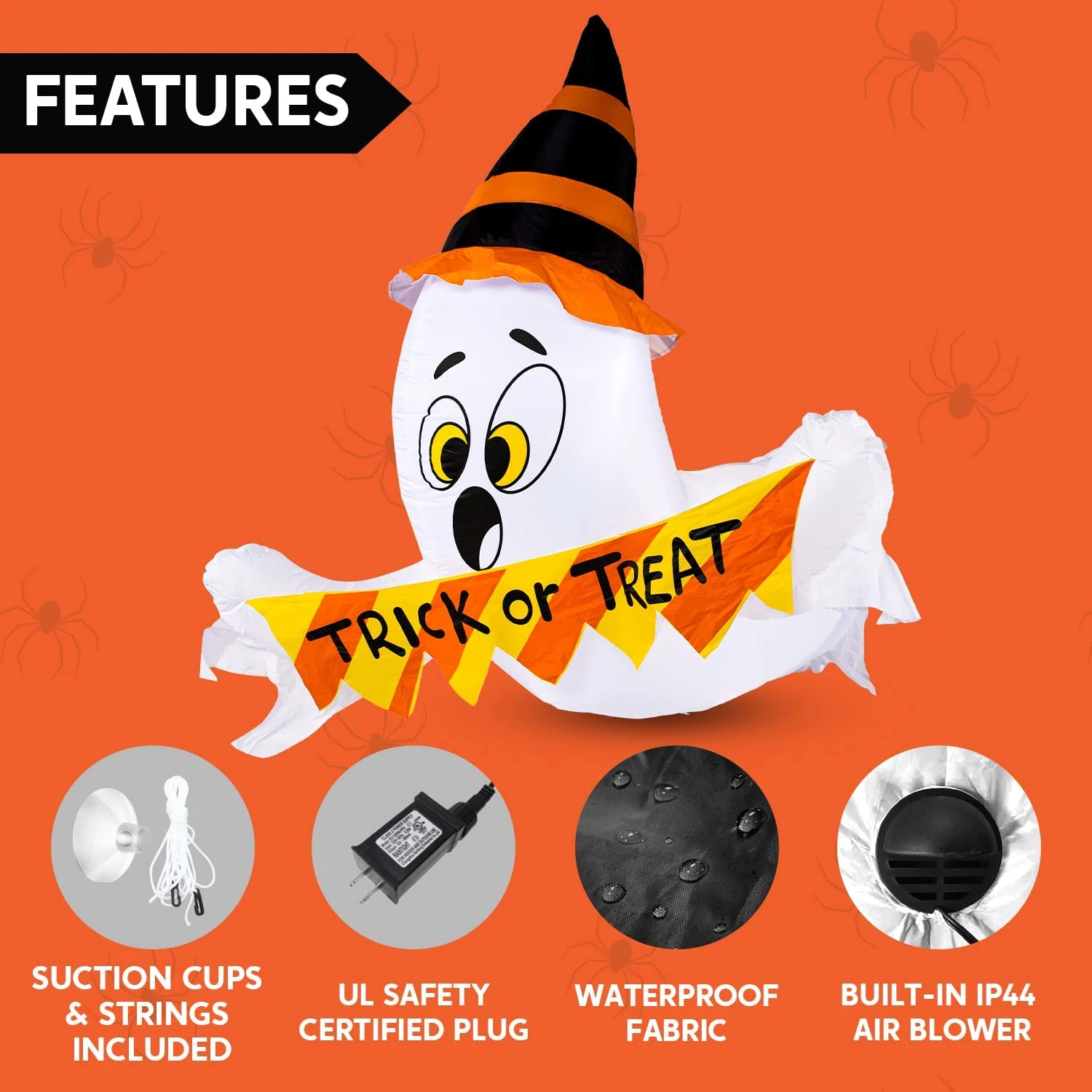 5ft Halloween Trick Or Treat Ghost Broke Out From Window 8 5ft Halloween Trick Or Treat Ghost Broke Out From Window - Image 6