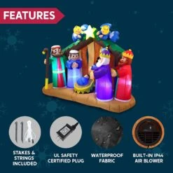 Large Nativity Scene With Angels Inflatable (6 Ft) -Joiedomi 710ZPgD2NLL. AC SL1500