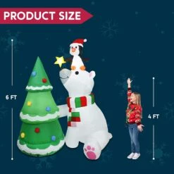 Large Polar Bear Christmas Tree Inflatable (6 Ft) -Joiedomi 710qmGPapTL. AC SL1500 1