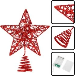 Glitter Red Star Tree Topper -Joiedomi 711B4Qf57sL. AC SL1200