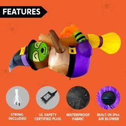 4 Ft Halloween Long Inflatable Witch Sloth -Joiedomi 711xoeXdTcL. AC SL1500