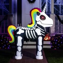 Halloween Tall Standing Skeleton Inflatable Ride A Unicorn Costume (5 Ft) -Joiedomi 712ITTTLGfL. AC SL1500