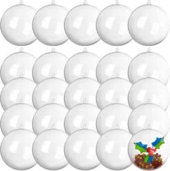 20Pcs Clear Plastic Ball Ornaments 2.76in -Joiedomi 712U8SwtE L. AC SL1500