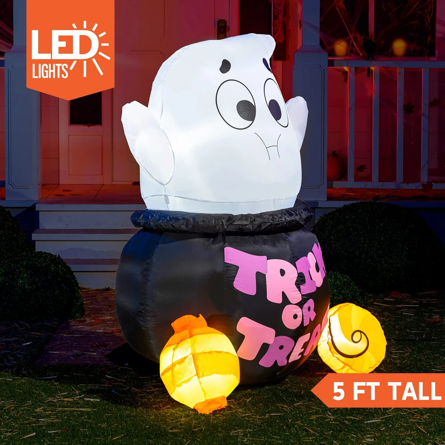 5ft Halloween Inflatable Ghost Stuck In Cauldron 4 5ft Halloween Inflatable Ghost Stuck In Cauldron - Image 2