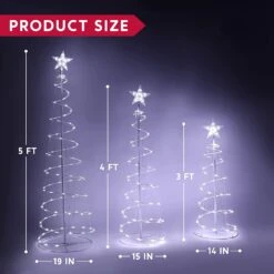 Lighted Spiral Christmas Tree Set LED Cool White - 3 Pcs 14 Lighted Spiral Christmas Tree Set LED Cool White - 3 Pcs -Joiedomi 713Wj00qK2L. AC SL1500