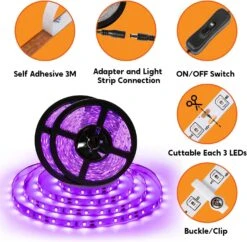 32.8ft LED Black Light Strip Kit With Blacklight Reactive UV Tape 13 32.8ft LED Black Light Strip Kit With Blacklight Reactive UV Tape -Joiedomi 713iFEPc0nL. AC SL1500
