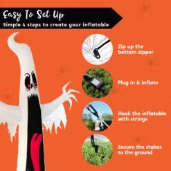 12 Ft Tall Giant Ghost Halloween Inflatable -Joiedomi 713sbAiLA0L. AC SL1500