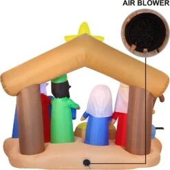 9ft Inflatable Nativity Of Jesus With Three Wisemen -Joiedomi 7145W0 7ZL. AC SL1500