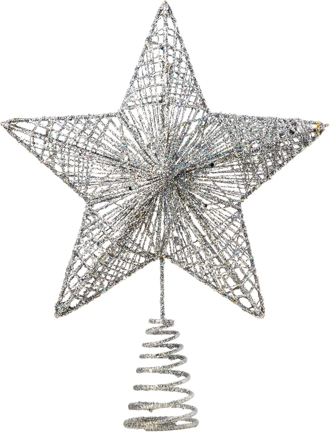Silver Star Tree Topper, White 4 Silver Star Tree Topper, White - Image 2